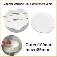 Denral Lab Round Crucible Zirconia Sintering Tray w Sinter Plate Cover 86-100mm
