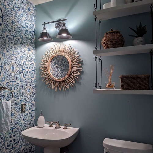 Vintage Chic Blue Florentine Medallion Tile Peel and Stick Wallpops