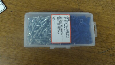 HangDone Ribbed Wall Anchors #10-#12 With Screws – 100-Pack Blue Nylon Plugs For Shelves, Mirrors, Lamps & Cabinets On Concrete, Brick, Plaster