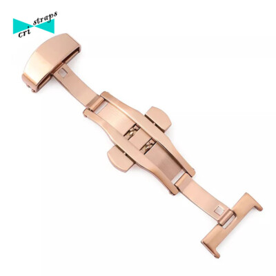 Fibbia Deployante In Acciaio Inox, Colori Argento/Oro/Rosa/Nero, Larghezze 10-22mm, Cristraps