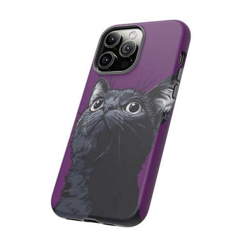 For iPhone | Samsung Galaxy | Pixel Phone Case - Black Cat Purple - Picture 65 of 255