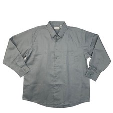 Vintage Van Heusen Dress Shirt Men XL Extra Large French Grey Pinpoint Deadstock