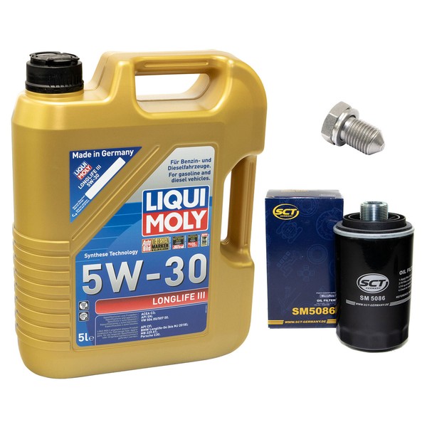 MotoröL ÖLfilter SM5086 5W30 5 Liter + ÖLablassschraube FüR Audi Seat Skoda VW-image