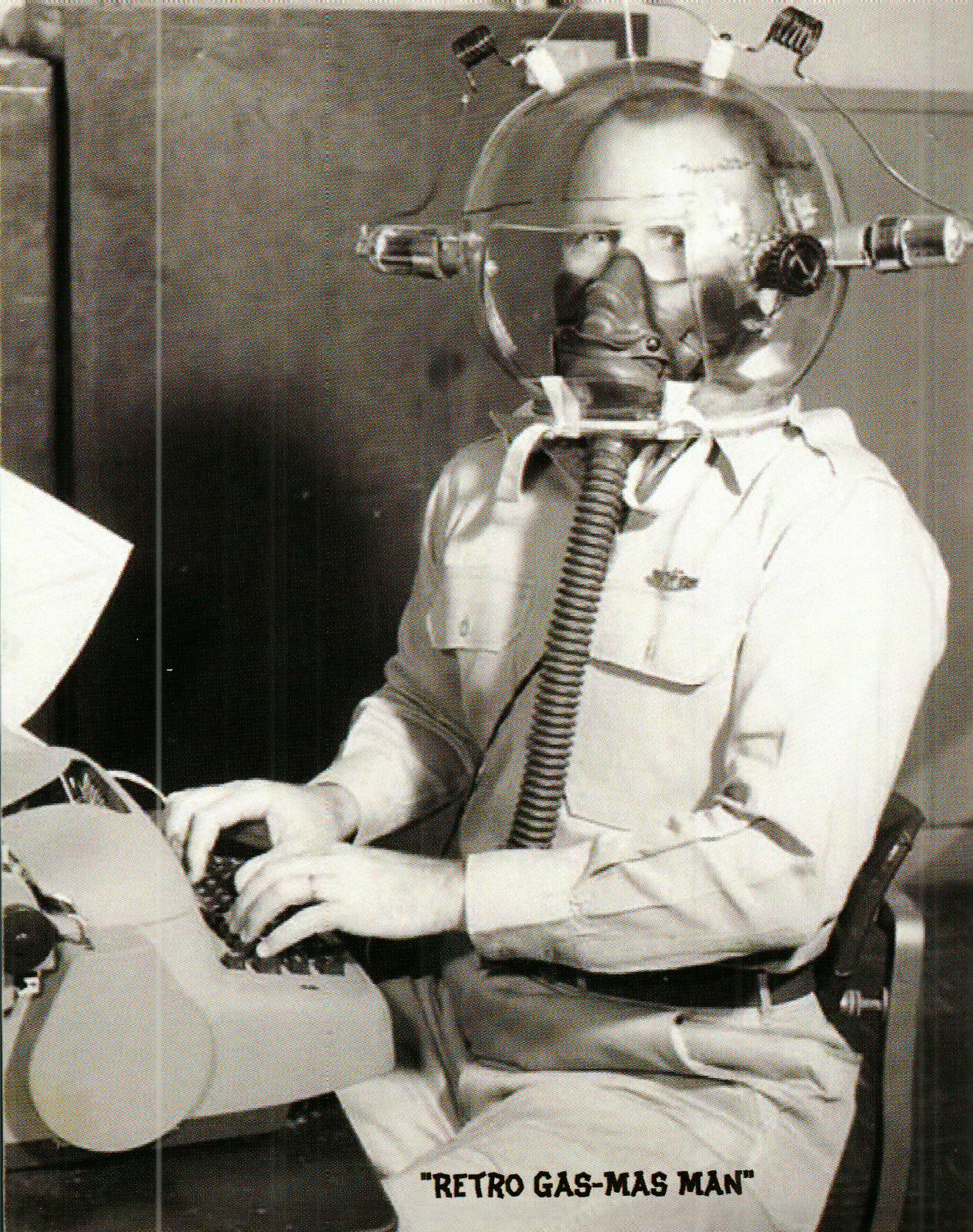 *Gas Masks Postcard-"The Retro Gas Masks-Man"  {RB59}~