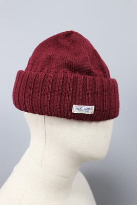 SAINT JAMES Vintage Beanie Burgundy Wool made In France ADULT One
