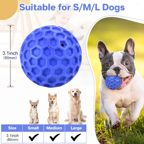 Pelota chirriante indestructible para perro, alivia la ansiedad, limpia los dientes, che interactivo - Imagen 2 de 12