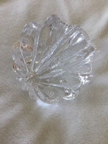Clear, Colorless Art Glass Pumpkin Figurine With Curly Stem EUC - Picture 6 of 12