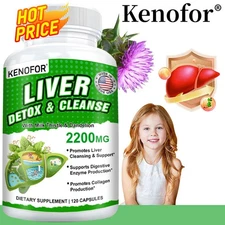 Contains Milk Thistle + Dandelion Capsules 2200 mg - Liver Health - Antioxidant