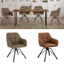WOLTU Esszimmerstühle 1/2/4/6er Set Kunstleder Drehstuhl mit Rückenlehne Braun