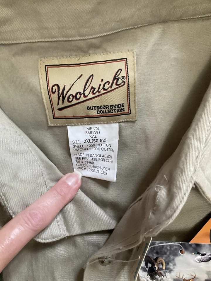 Vintage NWT Woolrich Guide Hunting Shooting Shirt Mens 2XL Outdoor Quilted Tan - Image 3 of 3