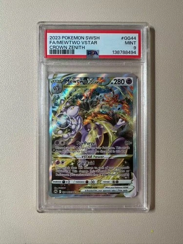 2023 Pokemon SWSH Crown Zenith GG44/GG70 Mewtwo Vstar Alt Art PSA 9!!!
