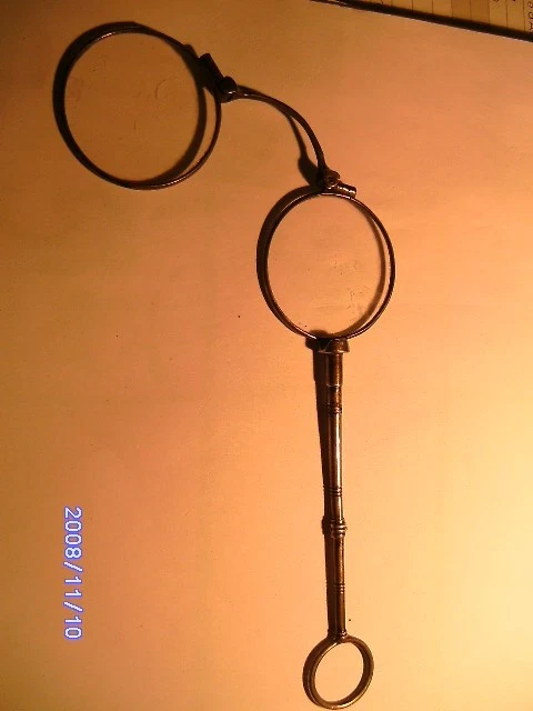 ancien face a main ,lorgnon,binocle,argent massif - Photo 2/4