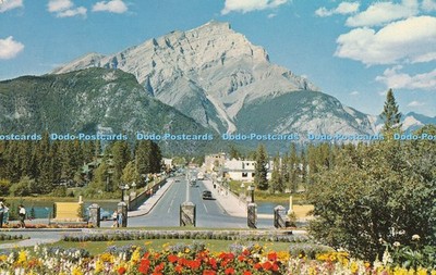 R008482 Canadian Rockies Banff Main Street and Cascade Mountain 1968