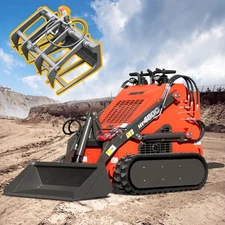 HY480C+Grapple FREE SHIP Mini Skid Steer Loader with 23HP EPA Engine Three pumps