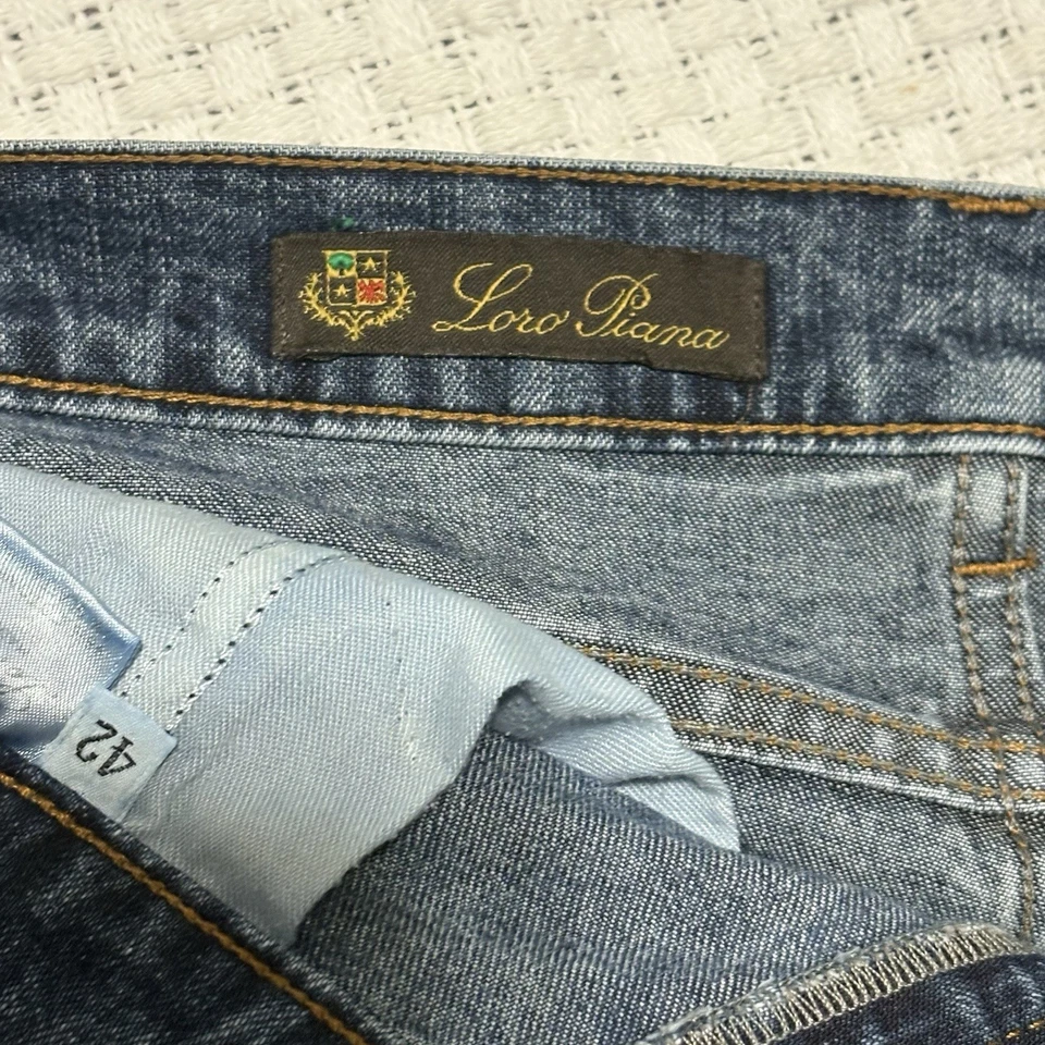 Loro Piana LUXURY Women's Regular Fit Denim Blue Jeans Size 42 EU MADE IN ITALY - Image 4 of 4