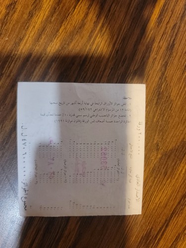 Vintage 1998 Lebanon Lotto Ticket 5000 LL - Picture 2 of 2