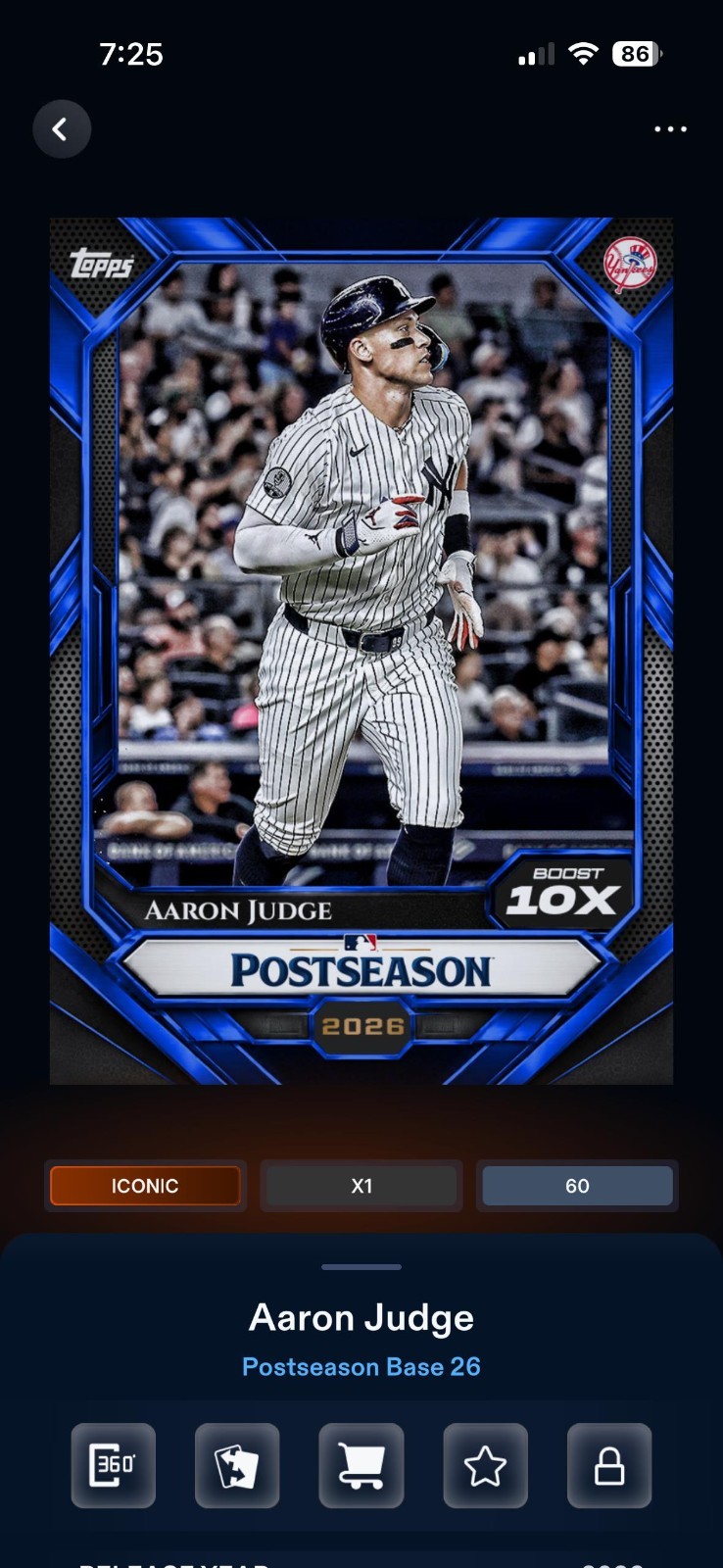 Topps Bunt 2026 Postseason Blue Base 10x Boost Iconic Select