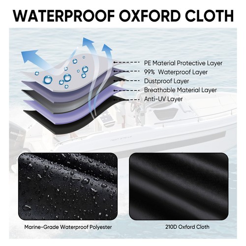 17 18 19 20FT Pontoon Boat Cover Trailerable Waterproof Heavy Duty Marine Grade - Picture 3 of 13