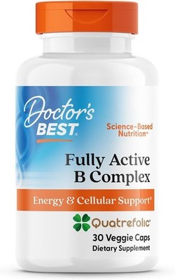 Doctor's Best Fully Active Vitamin B Complex Energy Support Methylated B12 30 Ca