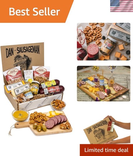 Thoughtful Gourmet Meat and Cheese Snack Box - Ideal for Thank You ...