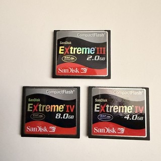 SanDisk Extreme III / Extreme IV CompactFlash CF Cards – 8GB 4GB & 2GB