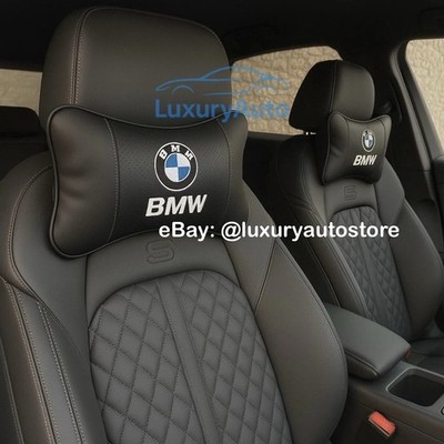 BMW Logo Nackenkissen | Kopfstützenkissen Auflage | Schwarz | BMW Logo