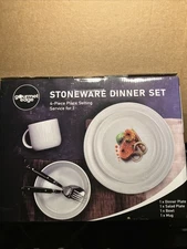 Dinner, and salad Plate, Bowl and Mug. 1-Place Setting PerBox By Gourmet Edge.