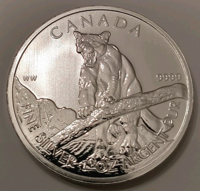 #ad #ad 2012 Canadian 1 Oz Silver Wildlife Series Cougar 9999 Percent Pure $80.00