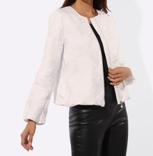Damen Blusenjacke Langarm Rundhals Reißversc...