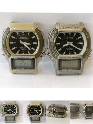NOT WORKING REPAIR SPARE FOR PARTS CASIO AW-61 QUARTZ JAPAN MOV'T 2 PIECE LOTT