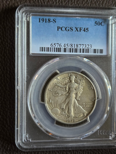 1918 S Walking Liberty Half Dollar PCGS XF-45 - Picture 2 of 5