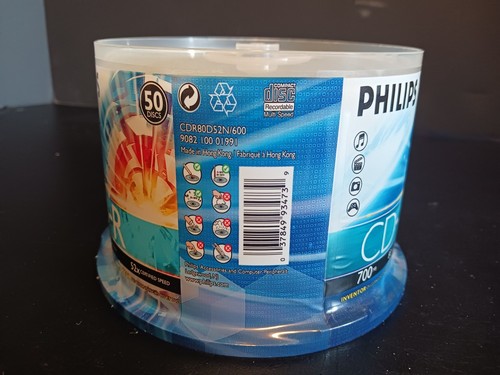 Pack of 50 Philips CD-R Disc Media 700MB 52X Speed 80min New Factory Sealed - 第 6/6 張圖片
