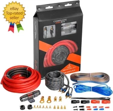 4Ga Amp Kit - 4 Gauge AWG Amplifier Wiring Kit for Car Subwoofers Speakers Audio