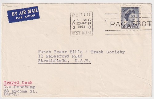 WESTERN AUSTRALIA 1963: air mail cover to NSW with PERTH PAQUEBOT machine cancel