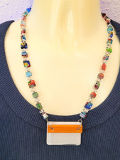 Artisan Colorful Millefiori Square Glass Bead...