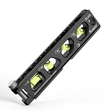Huepar Torpedo Level, Magnetic Conduit Level with 4 Vials, 6.2 inch Aluminum ...