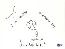 ANNA BELL PEAKS SIGNED 9x12 ORIGINAL SKETCH ADULT MOVIE STAR ACTRESS BECKETT BAS