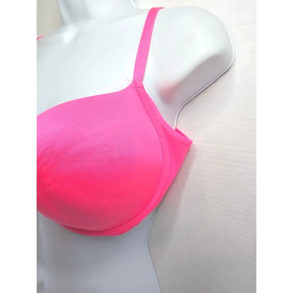Sujetador push up rosa Victoria's Secret 34DD neón rosa intenso con aros acolchado Foto 2 de 4