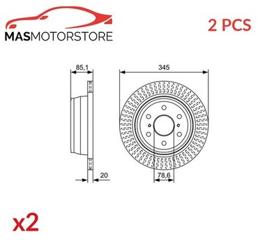 BREMSSCHEIBEN SATZ PAAR HINTEN BOSCH 0 986 479 W32 2PCS A FÜR CADILLAC ESCALADE