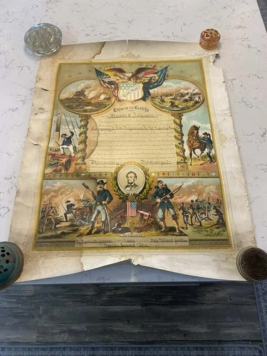 Original 1912 Civil War Veteran Honorable Discharge Poster