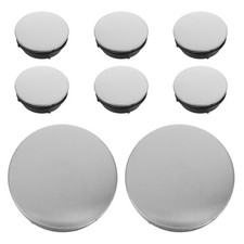 8Pcs Reusable Stainless Steel Kitchen Sink Hole Covers Silver Faucet Plugs