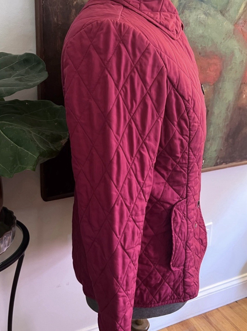 Lands End Quilted Raspberry Color Jacket Size Med… - image 5