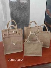 BORSA IN JUTA  NATURALE DA DONNA CON MANICI VARIE MISURE