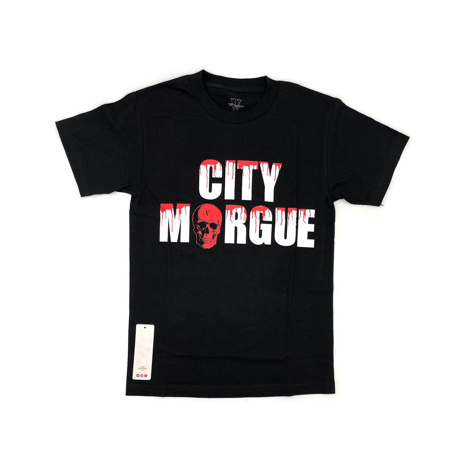 Футболка VLONE City Morgue, черная (VLON-T114) 2019, мужской размер S-XL