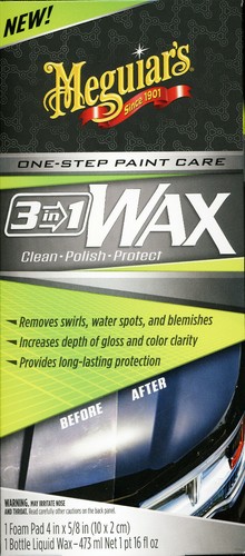 Meguiar's 3-in-1 LIQUID CAR WAX CLEAN POLISH PROTECT Swirls Water Spots & Blemis - Picture 11 of 12