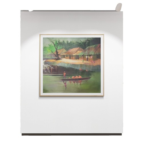 R  Simonettoの油彩画 R Simonettoの油彩画 Vintage Wood Art Decorato Mano Autumn Farm