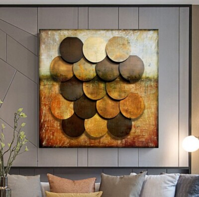 XL LEINWAND BILDER BIS 100x100x5 ABSTRAKT OBJEKT NATUR ERD-TÖNE 3D-OPTIK MODERN