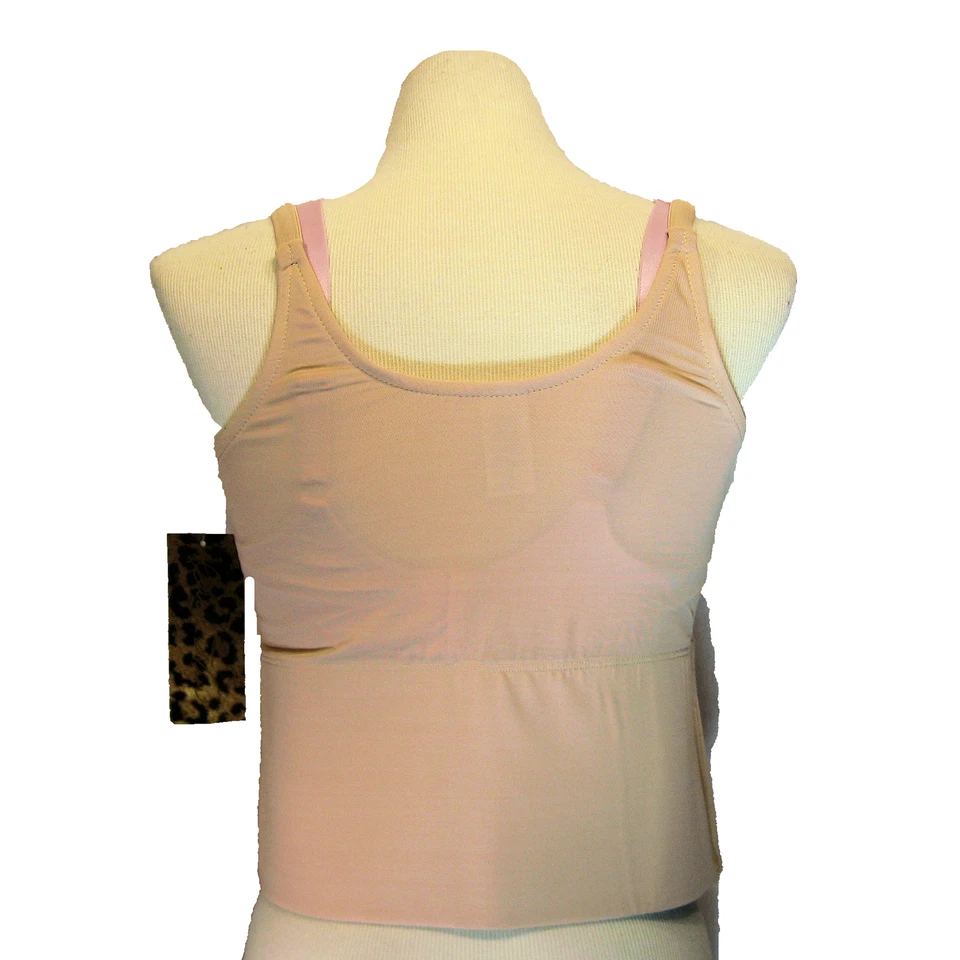 Camiseta sin mangas Carol Wior Midriff tónico con banda para el vientre A06072 NUEVA CON ETIQUETAS DESNUDA talla 24W Foto 2 de 2