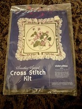 Vtg Candamar Something Special Cross Stitch Kit Violet Pillow 20100 14x14 New