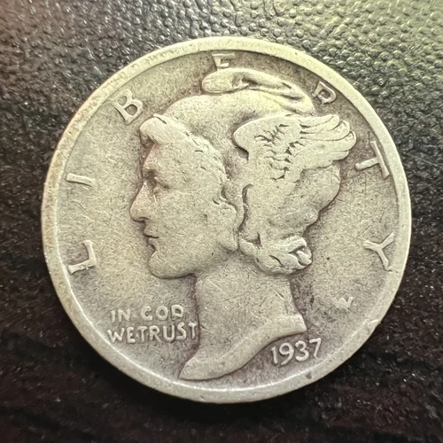 1937 Mercury Silver Dime GOOD / VG FREE SHIPPING